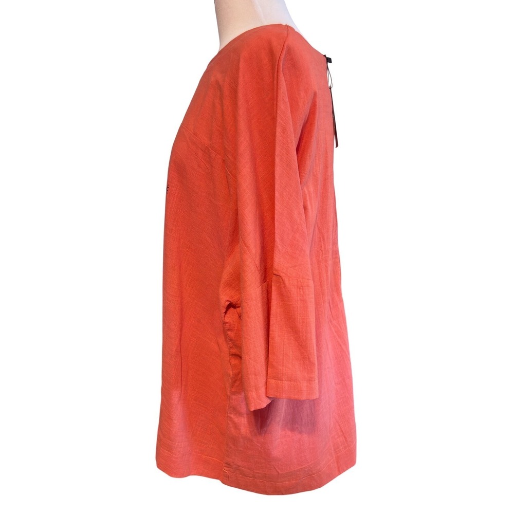 Zanzea Tunic Top Women 4XL Orange NEW Dandelion Print 3/4 Sleeve Oversized Boho - Picture 2 of 6